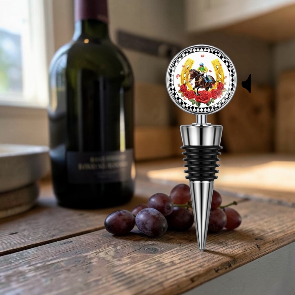 Horse & Roses Wine Bottle Stopper  NWOT